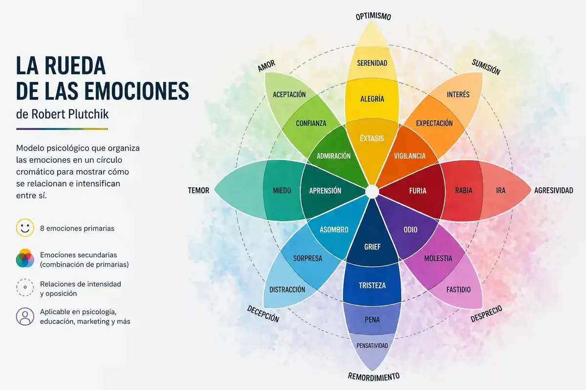 Rueda de las emociones de Robert Plutchik: qué es y cómo usarla
